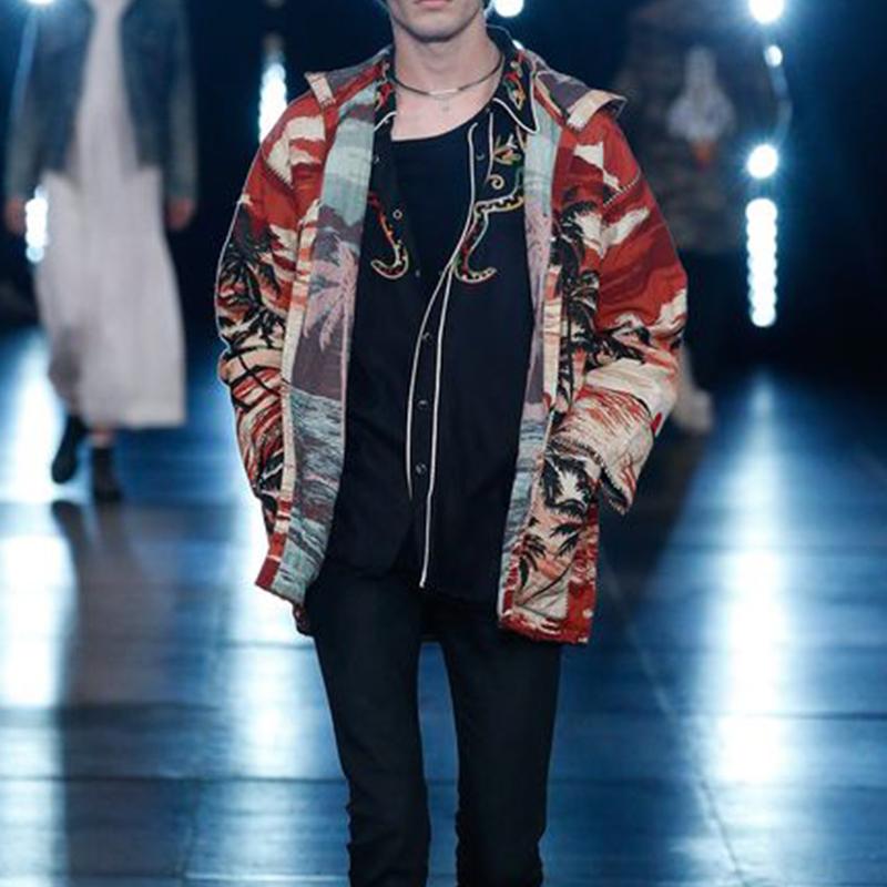 Fashion Printed Hooded Loose Windbreaker