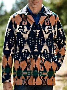 Fashion Printed Long Sleeve Lapel Jacket