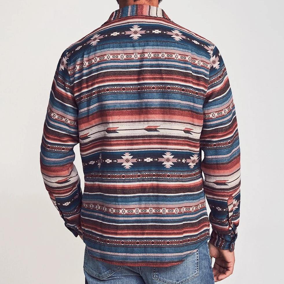 Vintage Printed Long Sleeve Lapel Shirt