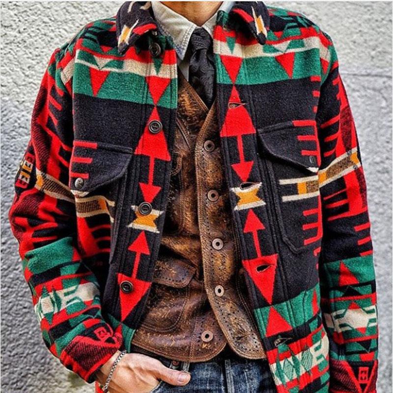 Mens Casual Print Jacket