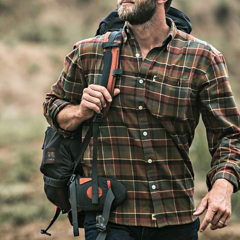 Casual Turndown Collar Check Single-breasted Blouse