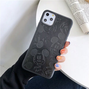 （Special offers!）2021 Mickey new leather + silicone non-slip protective shell (official liquid silicone 360 full coverage)
