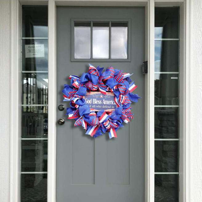 ⚾Honour United We Stand Wreath for Front Door or Room Hand-knitting Articles