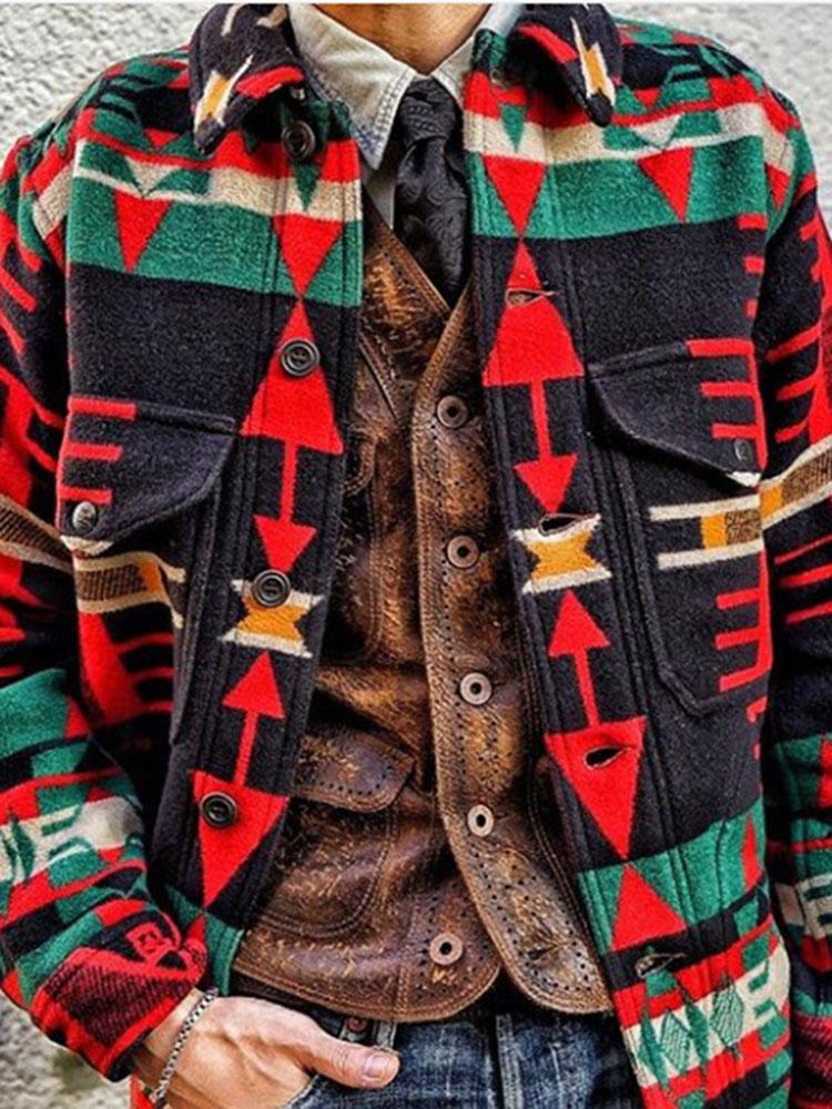 Mens Casual Print Jacket