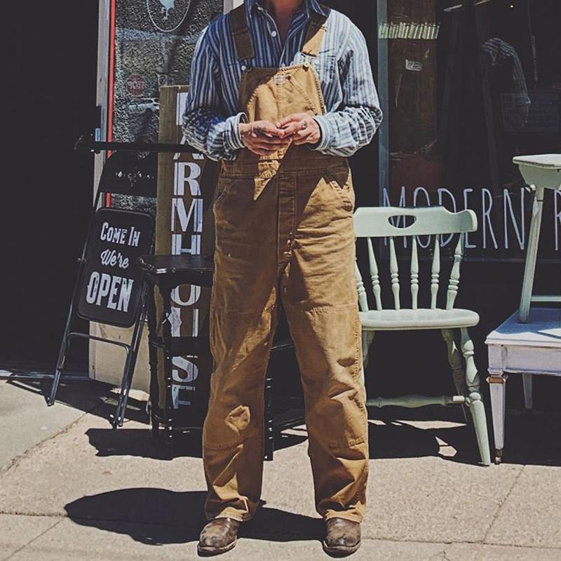 Fashion Men's Pure Colour Jumpsuit