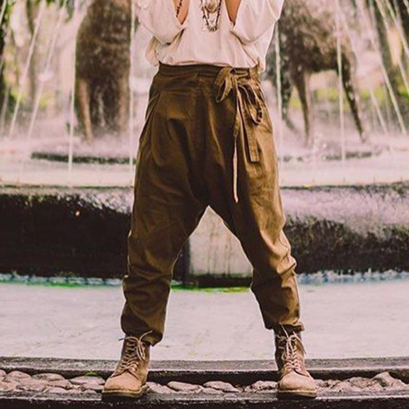 Design Men's Belted Casual Pants