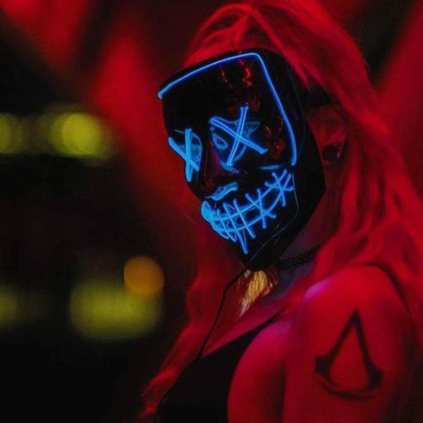 【Big Sale Today】 Halloween-Party & Rave LED Purge Mask