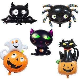 Halloween Foil Balloons Black Cat Ghost Bat Balloon Decoration Party Supplies