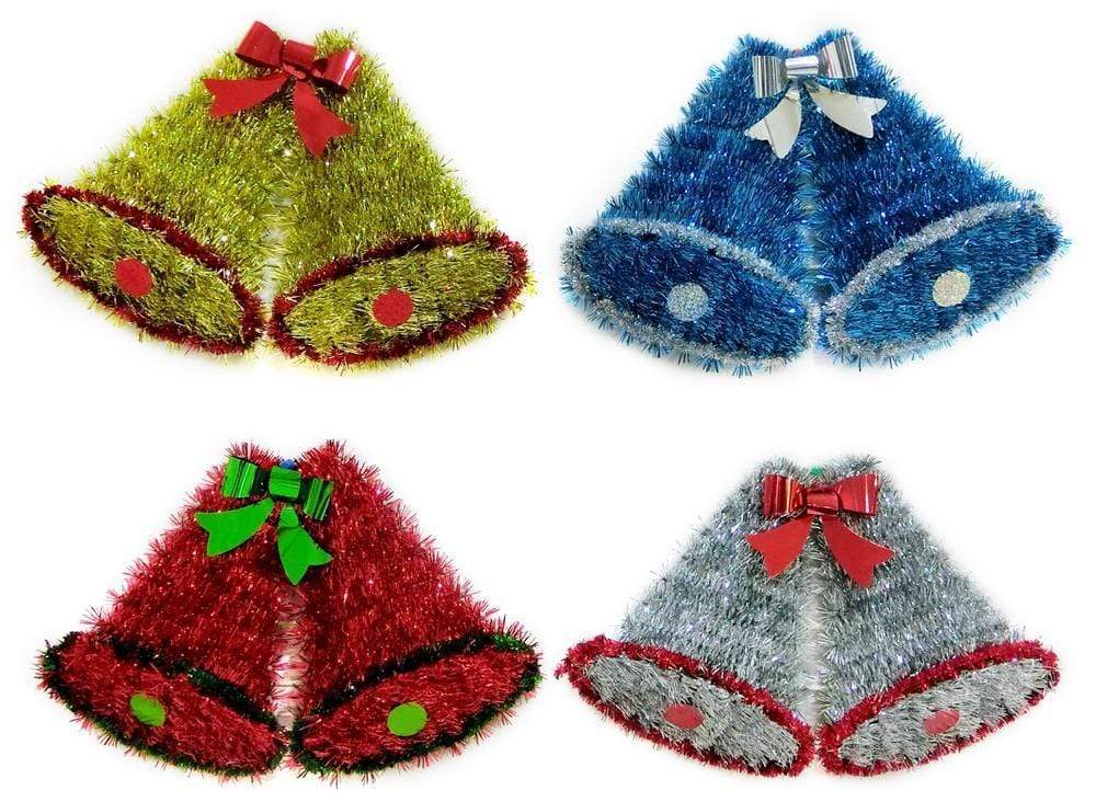 TINSEL TWIN BELL 36x23cm available in 4 colors