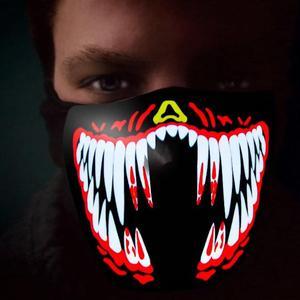 Flashing LED Halloween Party Face Mask