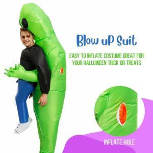 Green Alien Carrying Human Costume