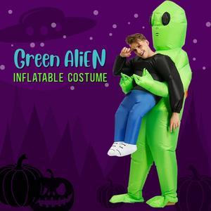 Green Alien Carrying Human Costume