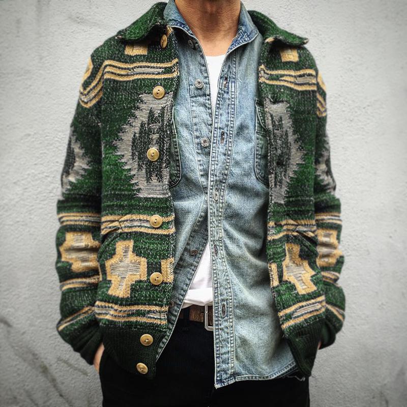 National Man's Autumn Single-Breasted Cardigan