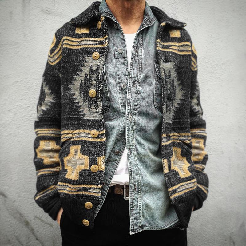 National Man's Autumn Single-Breasted Cardigan