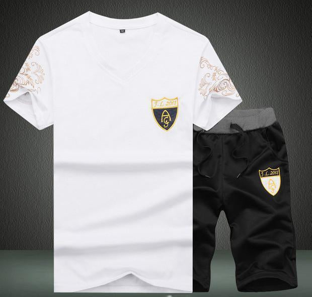 Men's Sports Short Sleeve T-Shirt Casual New Summer Two-Piece Set