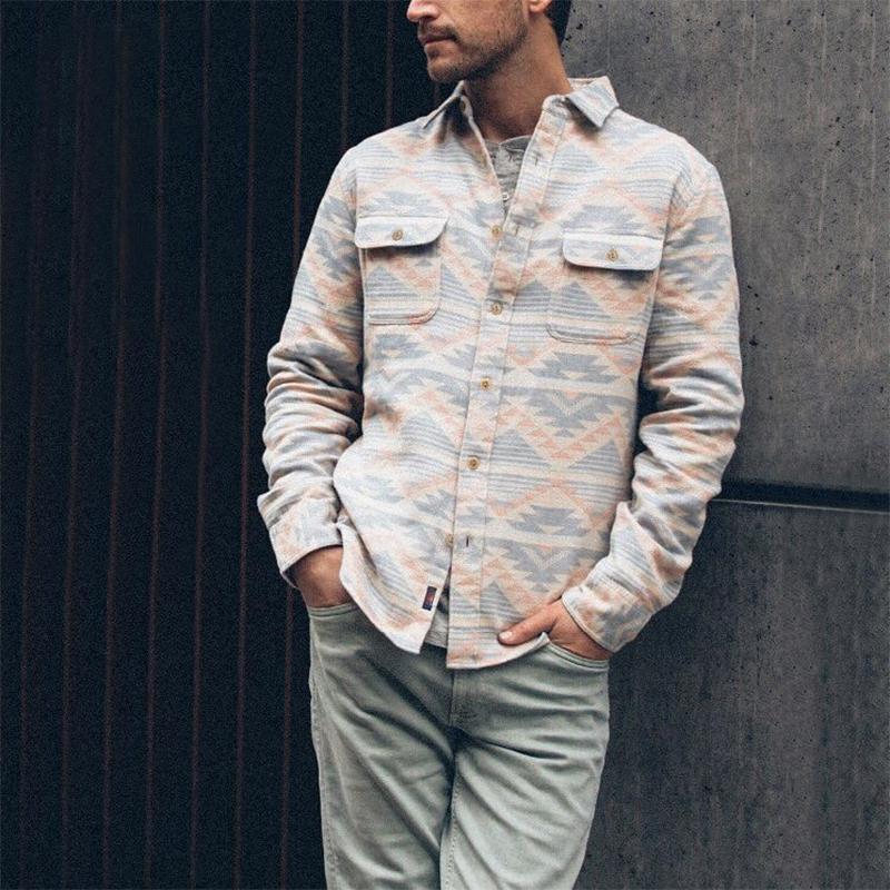 Fashion Men's Printed Colour Patch Pocket Jacket