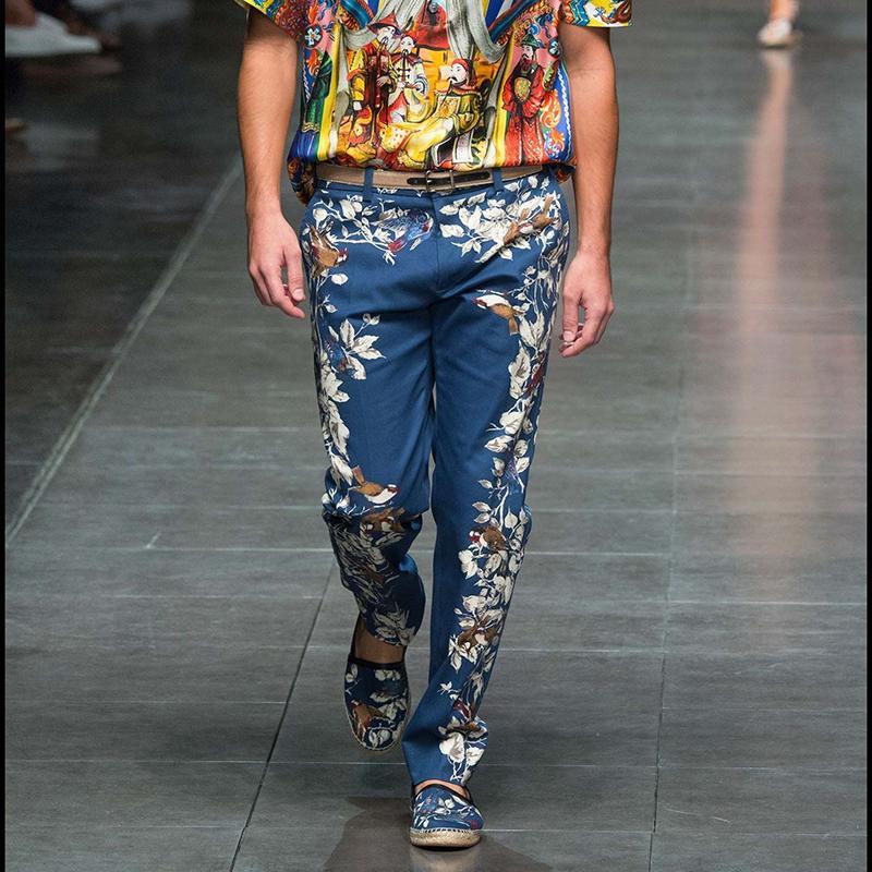 Men's Fashion Printed Zipper Pants